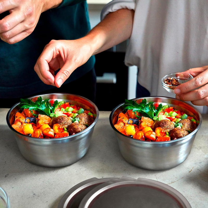 Black+Blum Stainless Steel Steel Food Bowl Large â€“ Grey