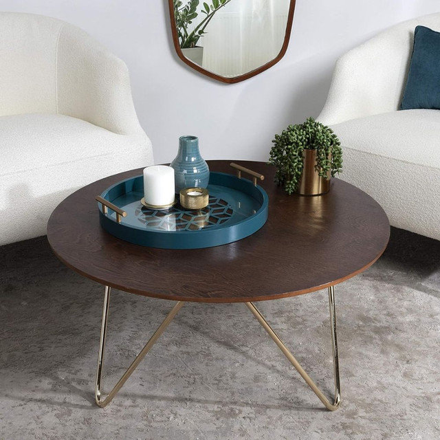 Plateau de service décoratif rond Dickenson
