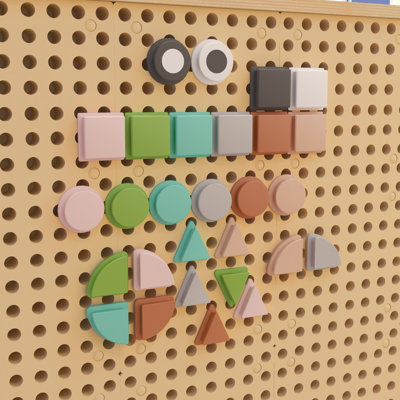 Bright Beginnings Commercial Grade 256 Piece Shape Set for Modular STEAM Wall Systems (Not Included)