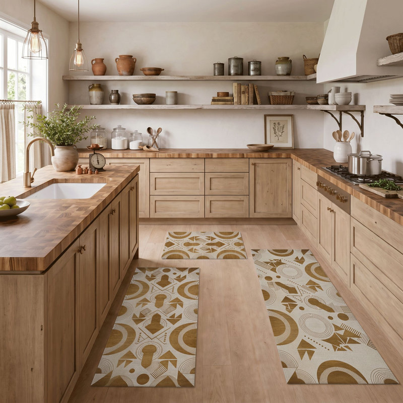 Geometric Art Non-Slip Washable Kitchen Mats