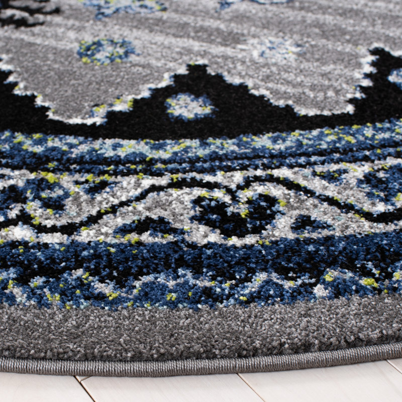 Beige and Black Synthetic Hand-knotted 4' x 6' Oriental Rug