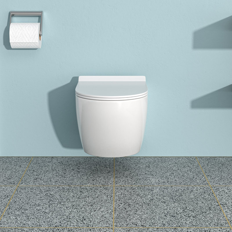 Cuvette de toilette murale avec siège à fermeture douce, blanc