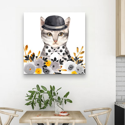 Chic cat - 32"x32" art on canvas