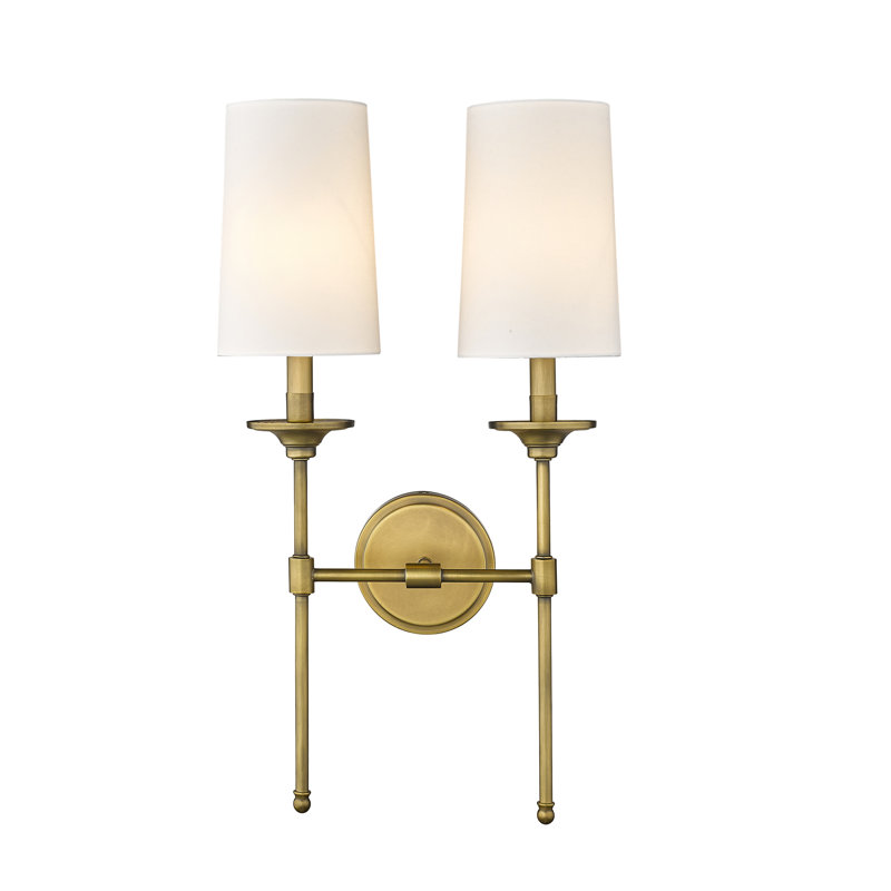Hayse Steel Armed Sconce, Rubbed Brass