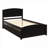 Twin Size Mixed Wood Platform Storage Bed with 2 Drawers No Box Spring Needed Espresso for Small Bedroom Guest Room-669865133