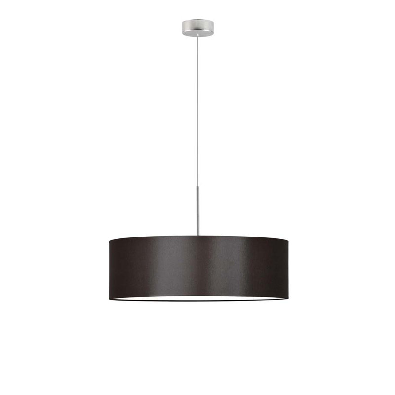 Aubrionna 4 - Light Drum Pendant, Brushed Steel, Brown