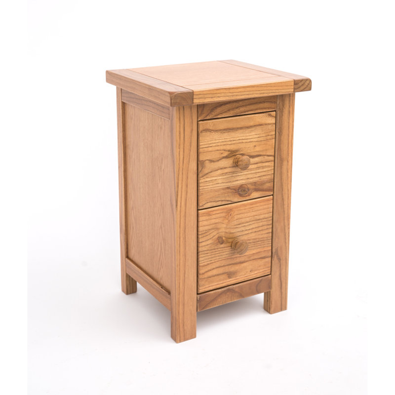 Pompey 35cm W Solid + Manufactured Wood Bedside Table, Natural