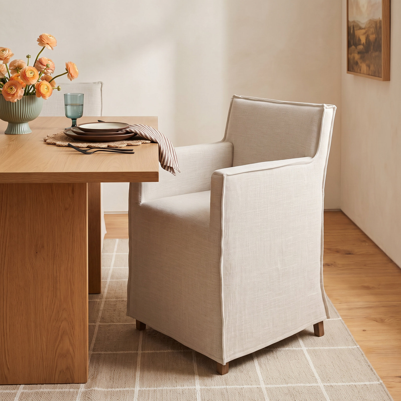 Rosanella Linen Dining Armchair