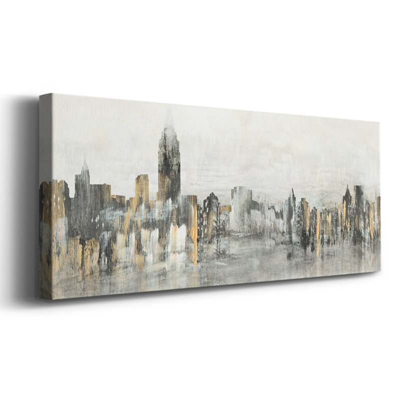 Bright City Lights - Impression sur toile tendue, H 24 po x l 60 po x P 1,5 po, Sans cadre