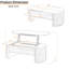 Table basse à plateau relevable avec compartiment caché, table centrale en bois partiellement assemblée, plateau de table ovale moderne pour le salon-933248538