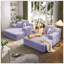 Ensemble 2 pièces surdimensionné de méridienne double, luxueux canapé-lit en velours côtelé moelleux avec 6 coussins et une poche de rangement, pour les petits espaces, le cinéma maison et le salon-1607512797