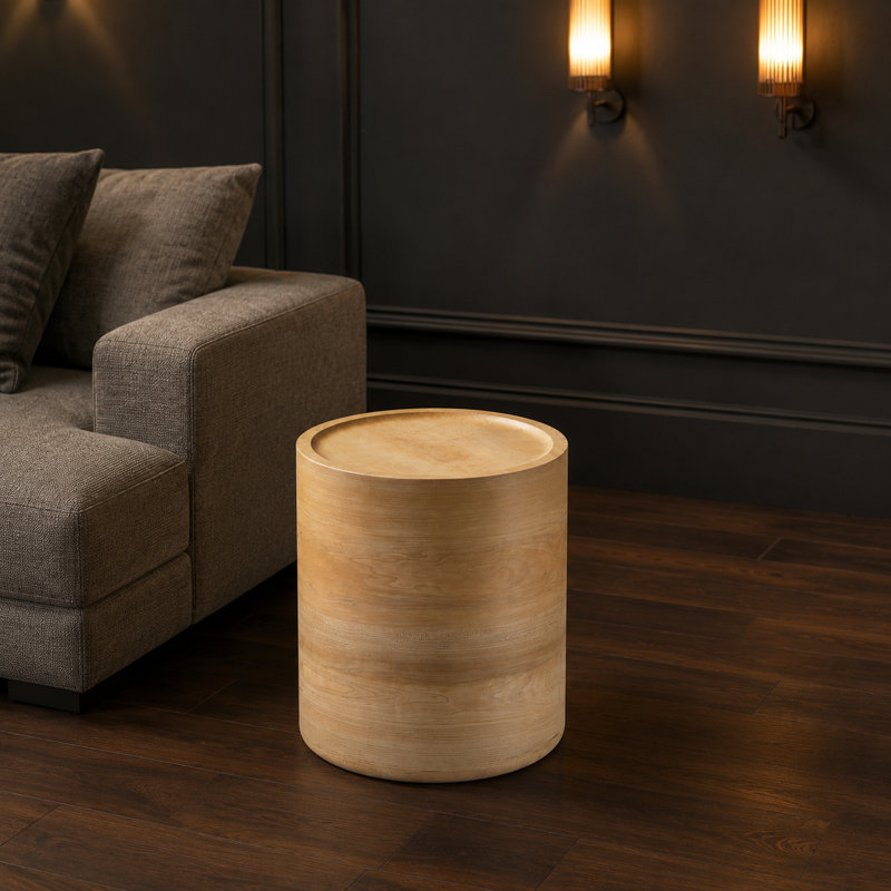Table d'appoint ronde sans assemblage requis Table de bout latérale pour le salon Chambre compacte Dortoir Durable résistant aux rayures Options de tailles multiples