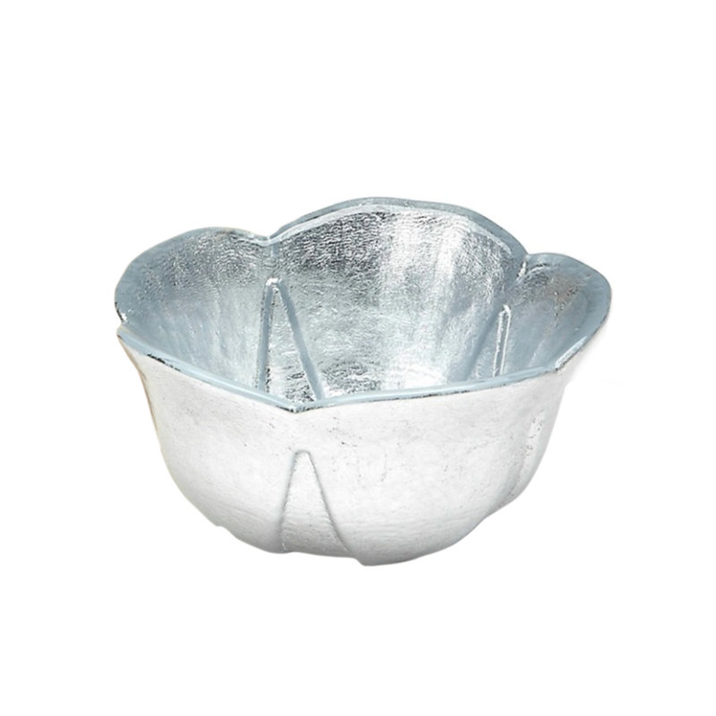 Red Pomegranate Glass Candy Bowl, Silver