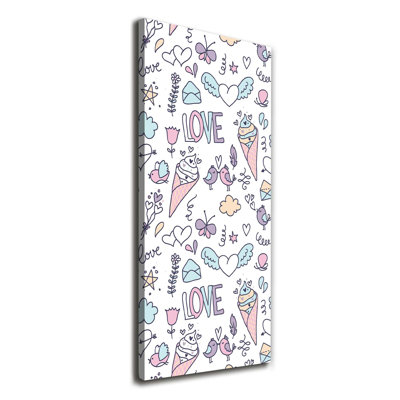 Romantic Pattern - Wrapped Canvas Print