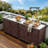 39.5-Inch Outdoor Kitchen Island, Stainless Steel Countertop, Large Drawers, Adjustable Shelves, 4 Wheels, Suitable For Pizza Making, Dark Brown-559032055