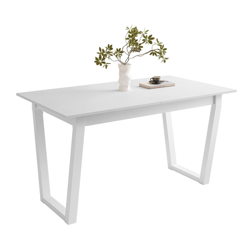 Extendable table ARTON II  140 cm,  "V" legs, White, White