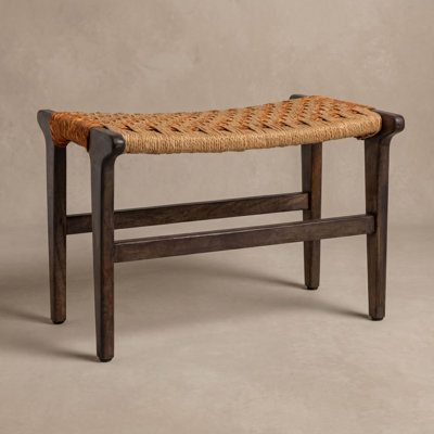 Tabouret en bois de manguier et en jute