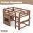 Twin Size Wood Loft Bed Frame With Playful Sliding Chalkboard, Built-in Bookshelf And Safety Rails For Kids Teens, space-saving, Quiet Design, No Spring Mattress Required, Natural-97205933-91007847