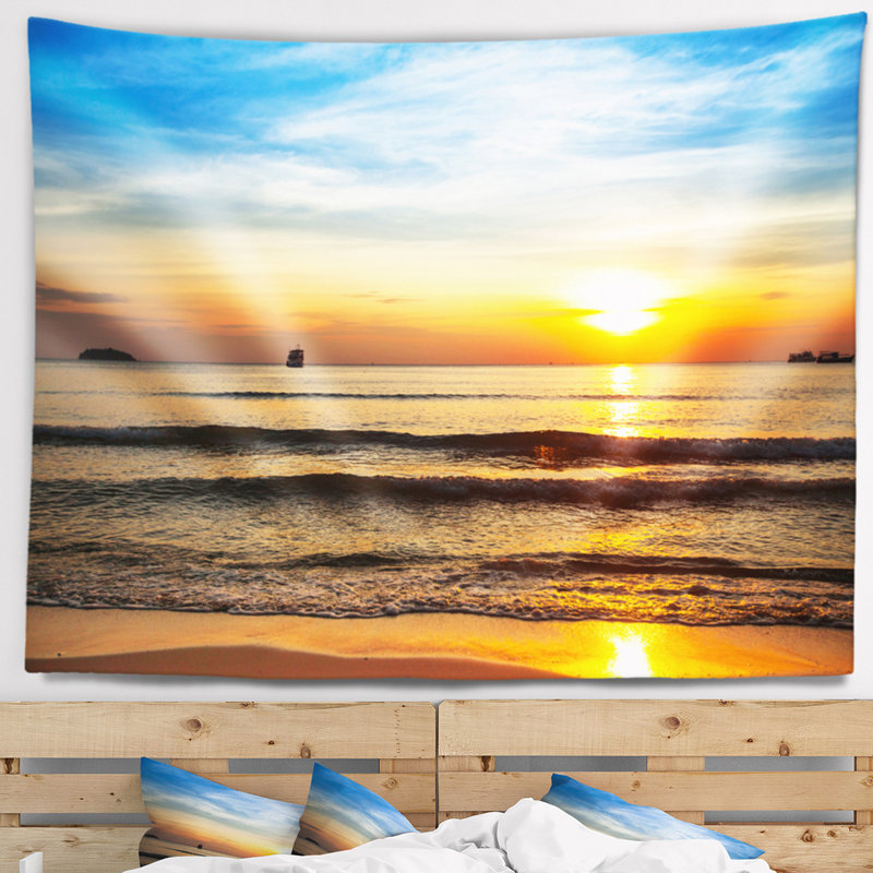 Coucher de soleil sur la plage de Clam, H 32 po x l 39 po