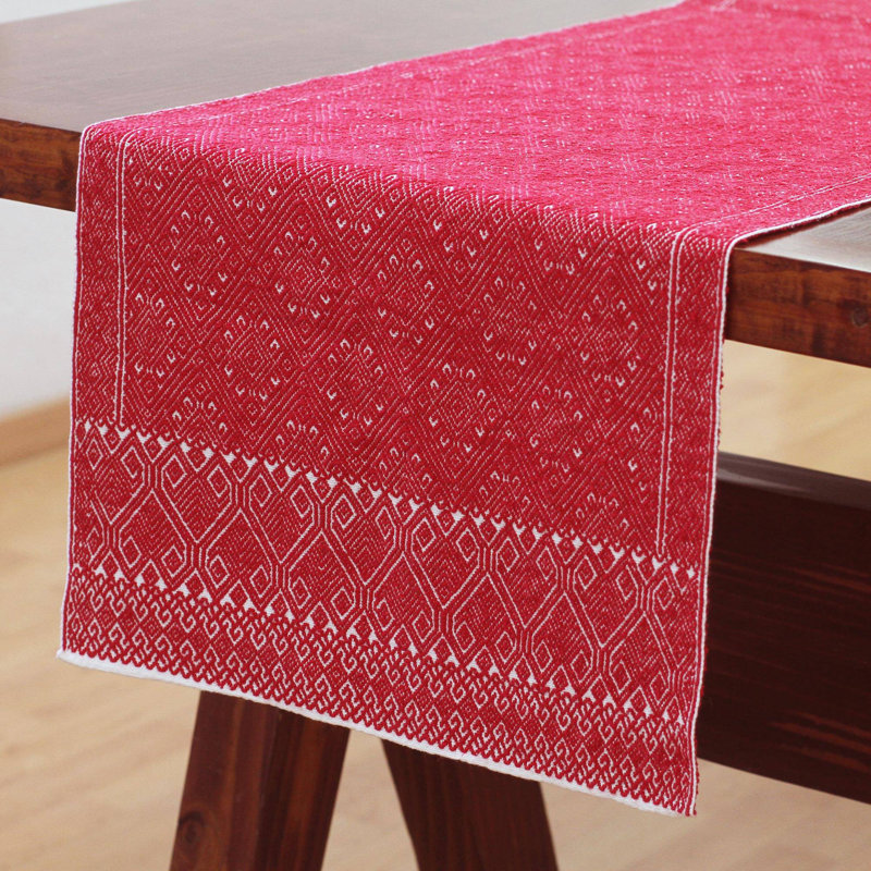 Geometric Cotton Blend Table Runner