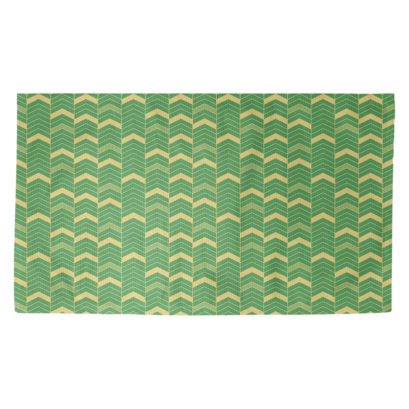 Tapis vert/jaune à chevrons lineed Stephenie, Rectangle 2 pi x 3 pi
