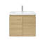 Logan Meuble-lavabo mural simple en chêne naturel avec plateau en céramique blanche-537442846-553102382