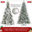 Pre-lit Snow Flocked Christmas Tree with Multicolored LED Lights of 9 Light Modes-1446798026