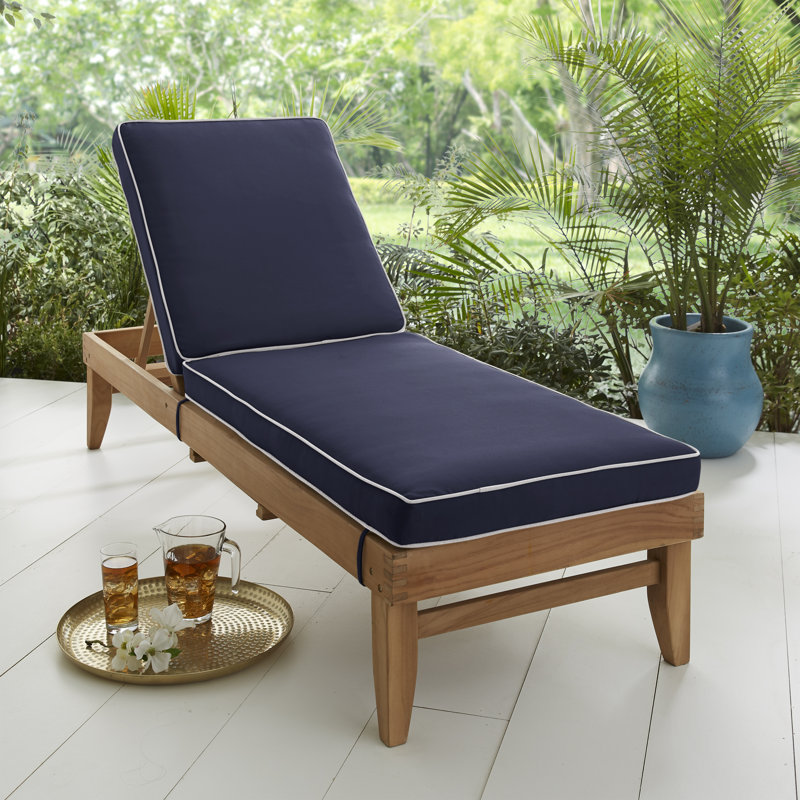 Coussin de siège / dossier d'extérieur Sunbrella, H 3 po x l 21 po x P 78 po, Toile bleu marine Sunbrella