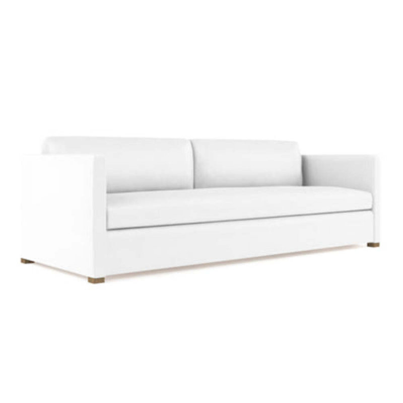 Canapé Madison, H 33 po x l 108 po x P 38 po, Patiné, Cuir rétro blanc