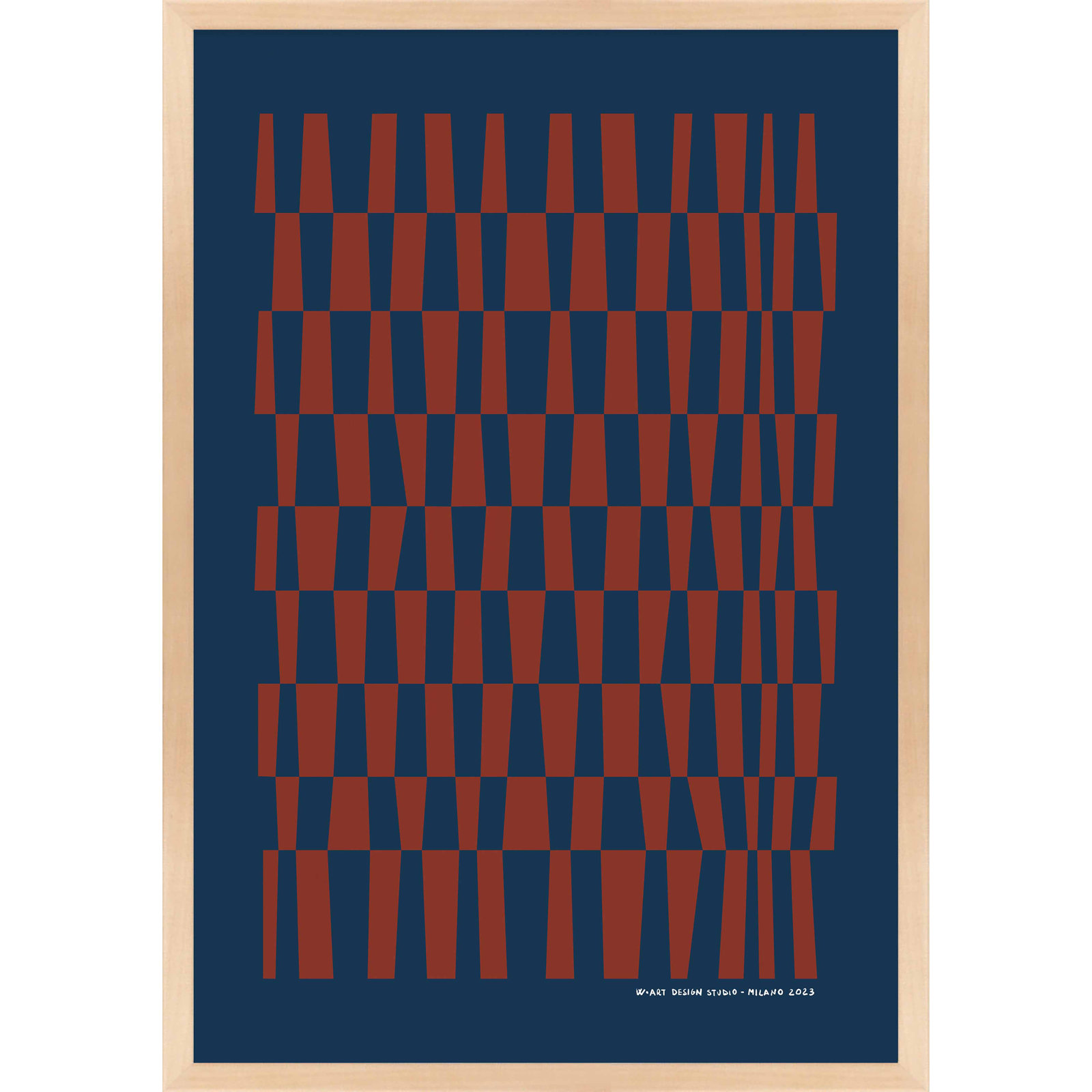 Vibrant Intersections 6 Print, 30" H x 21" W, Maple Framed