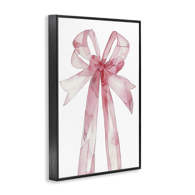Estampe numérique Coquette Pink Bow, giclée par LSR Design Studio, H 18 po x l 12 po, Giclée encadrée noir minuit