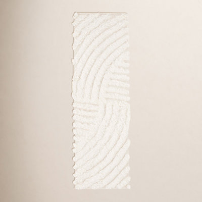 Abriel Abstract Handmade Wool Area Rug in Ivory