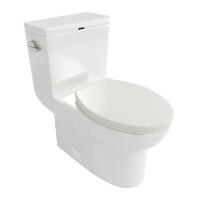 Toilette en céramique une pièce, double chasse avec siège à fermeture en douceur