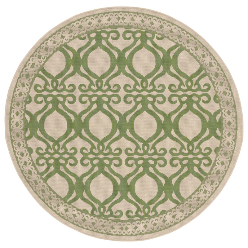 Claudis Performance Geometric Indoor/Outdoor Area Rug, Round 6'7"