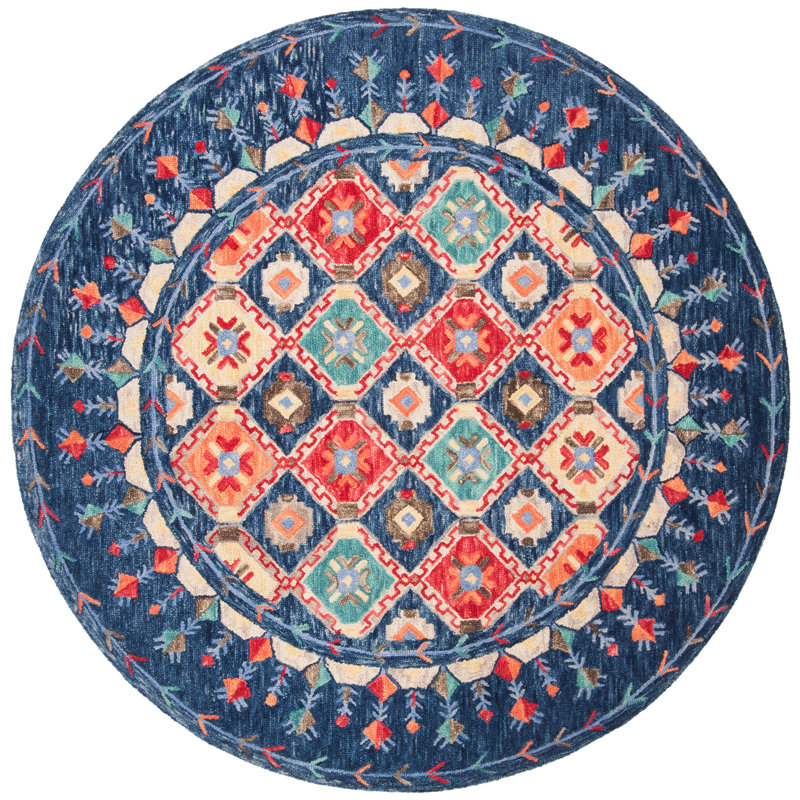 Vahakn Hand Tufted Wool Oriental Rug, Round 7'