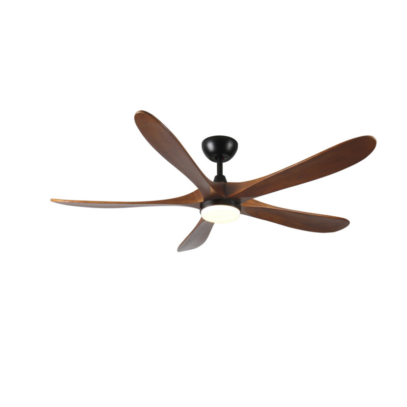 5-piece Solid Wood Ceiling Fan Light, 52" Wide