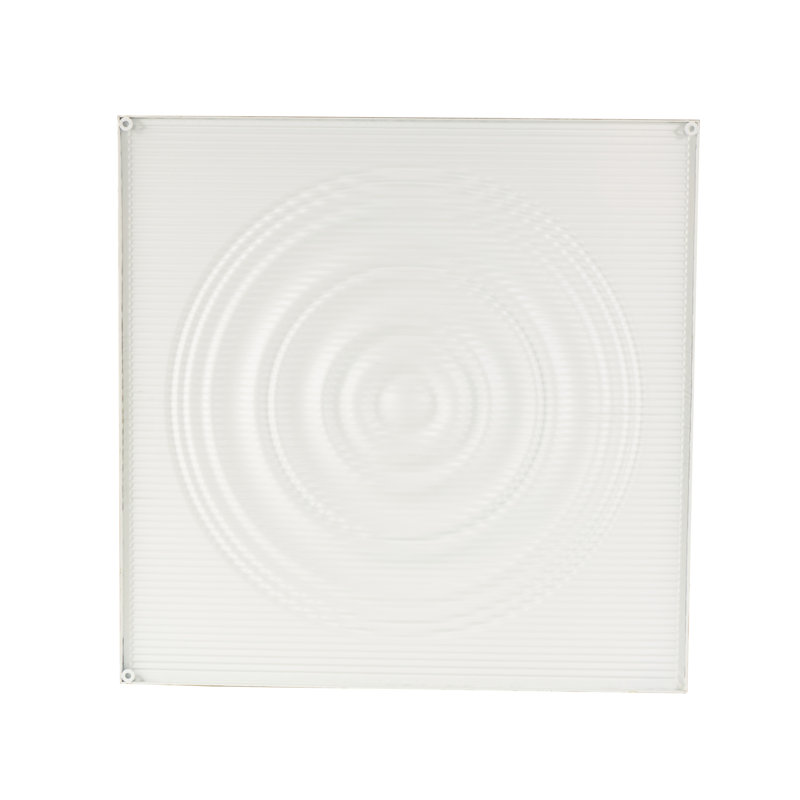 Décoration murale blanche géométrique en métal nervurée avec cadre en laiton