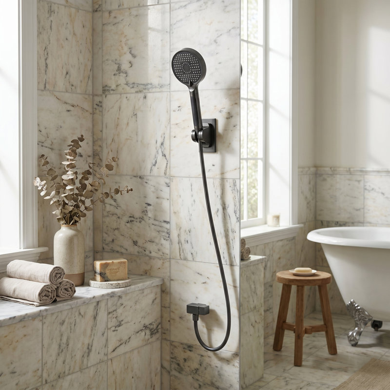 Pomme de douche à main avec affichage de la température - 4 jets pour une douche parfaite