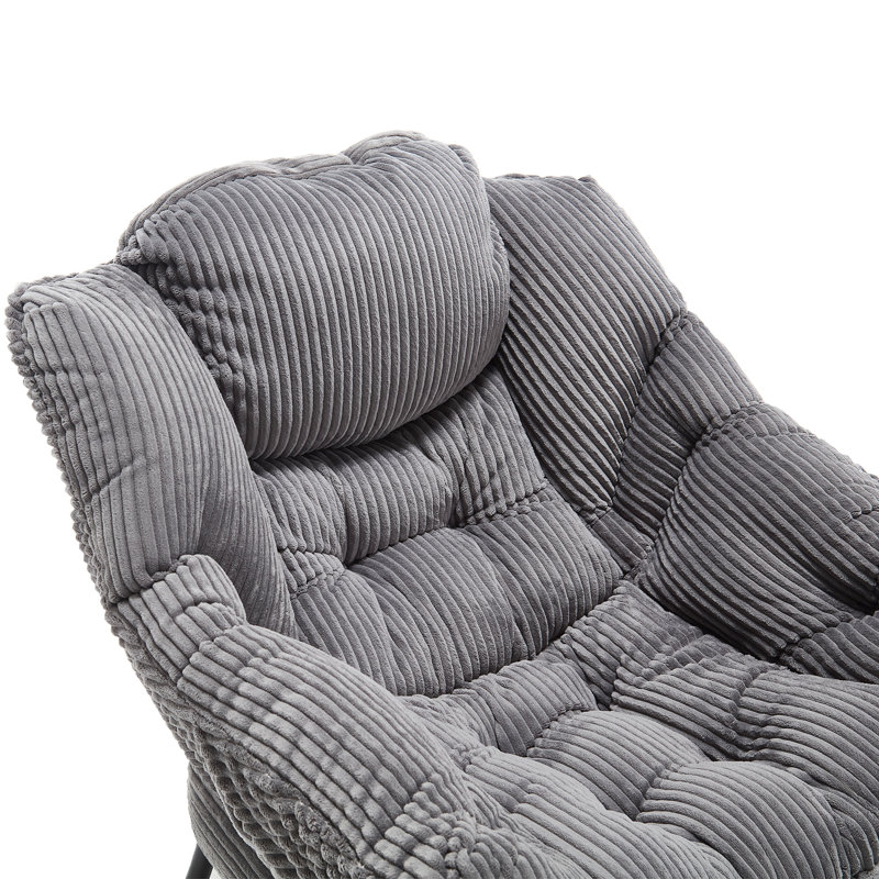 Lazy Chair With Ottoman, Gray