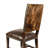 High Back Dining Chair With Brindle Cowhide Accent - Brown Leather Side Chair