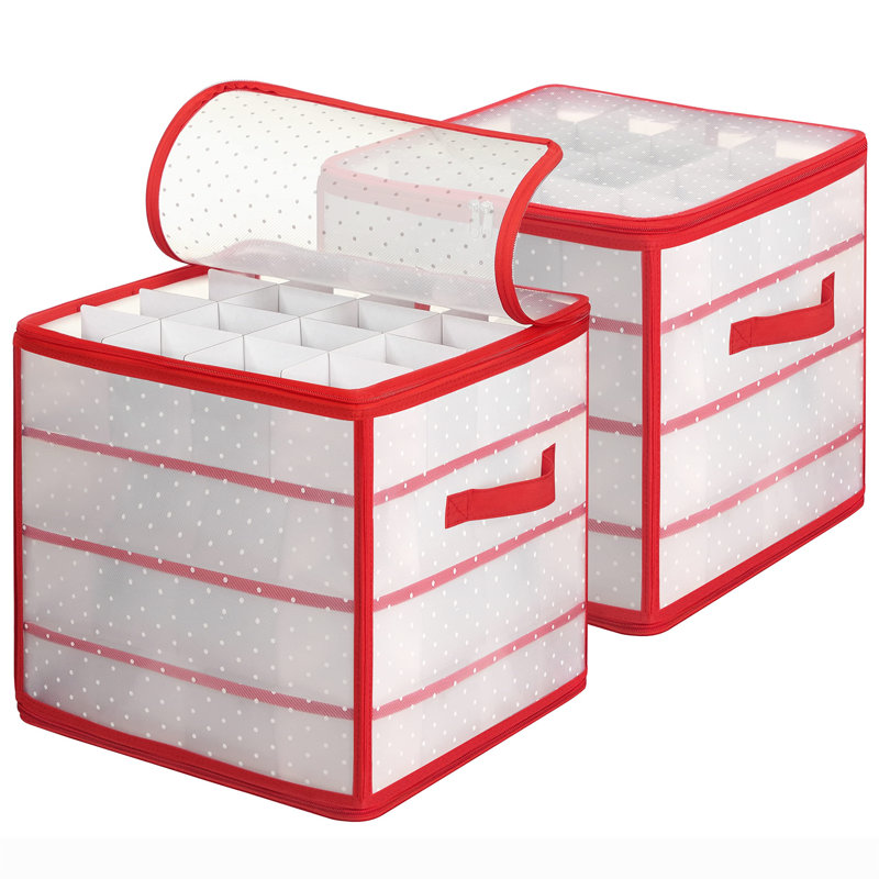 Ornament Storage, White/Red