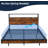 Platform Bed Frame With 2 Tier Storage Headboard, Built-In Charging Station & Led Lighting-1156722035