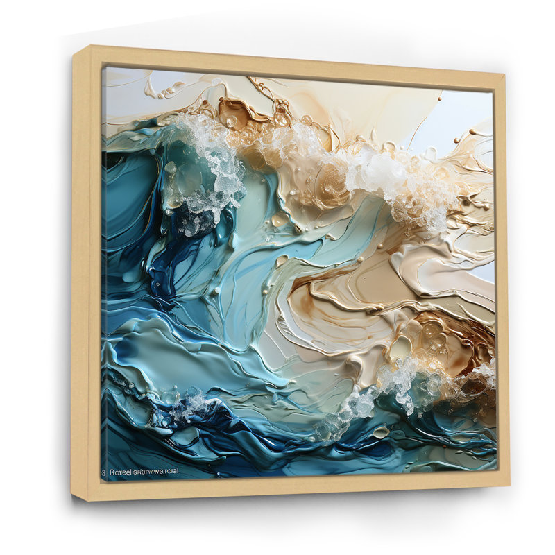 Ocean Ocean, vague liquide, art III, Cadre naturel flottant, H 30 po x l 30 po x P 1 po