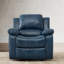 Fauteuil inclinable en cuir bleu marine Charlotte-1005214425