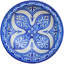 Assiette décorative en céramique bleue / blanche