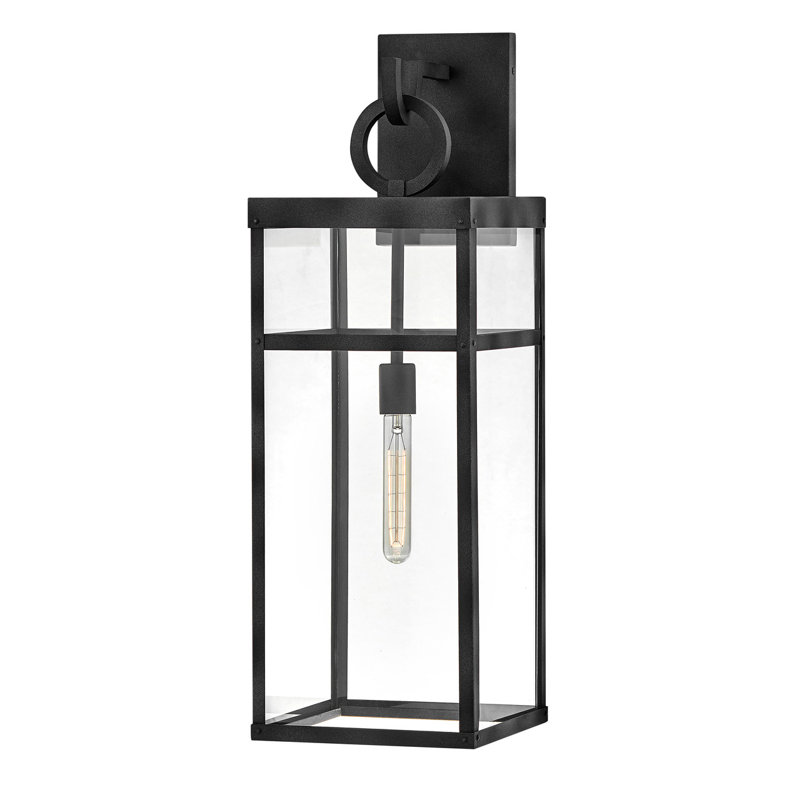 Porter 1-Light Aluminum Outdoor Wall Mount Lantern, Aged Zinc