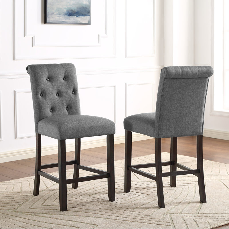 Chaise de salle à manger parsons rembourrée touffeté Whiling, Gris