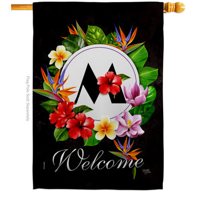 Drapeau de maison tropical en polyester 40 x 28 po à 2 côtés
