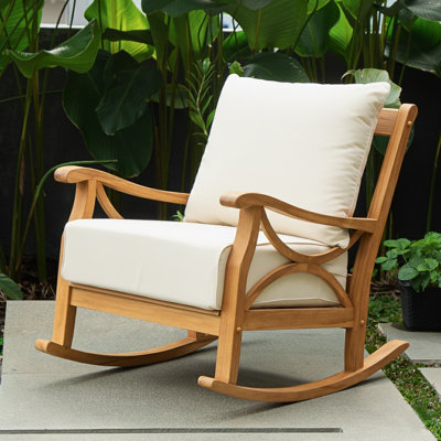 Brunswick Teak Outdoor Rocking Chair With Cushions