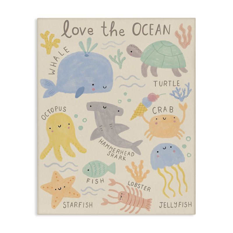 "Love the Ocean Creatures", art mural par Lisa Barlow, H 40 po x l 30 po